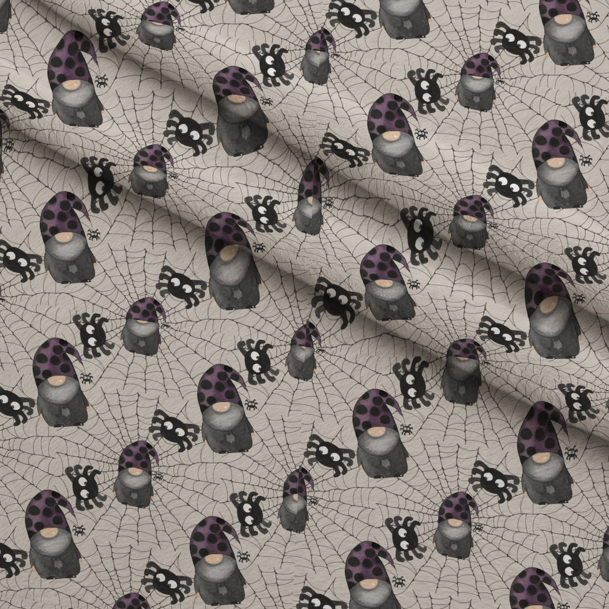 Bewitched Buddies Pattern 2 Fleece Fabric — fleece fabric folded close-up preview (mv-fleece-v1:lying)