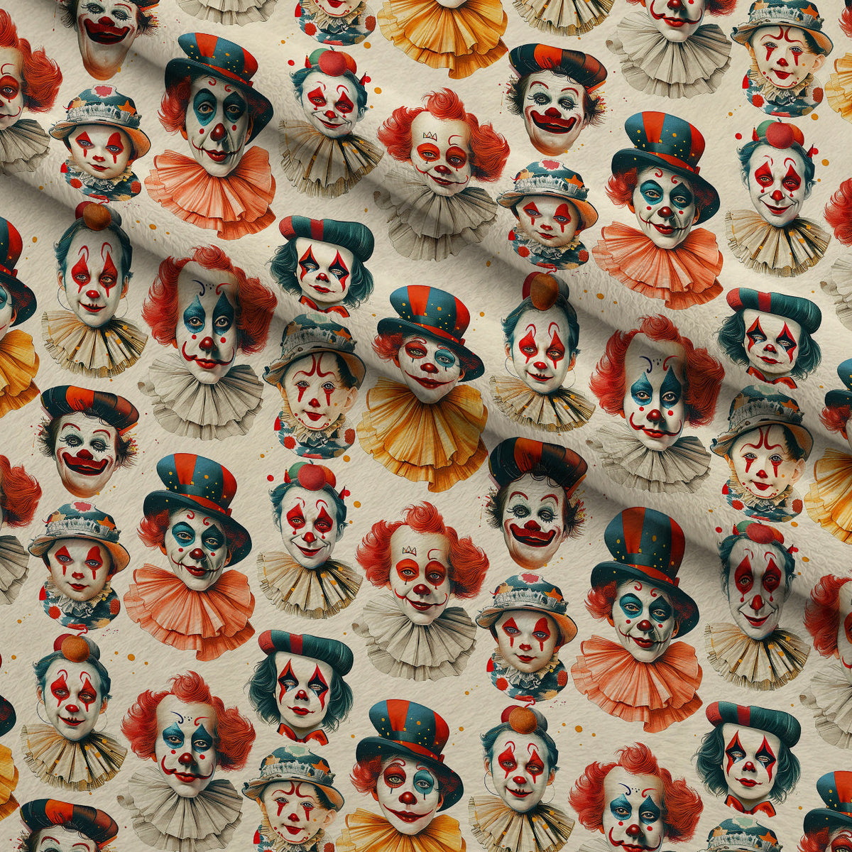Big Top Jesters Pattern 11 Fleece Fabric — fleece fabric folded close-up preview (mv-fleece-v1:lying)