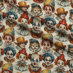 Big Top Jesters Pattern 2 Fleece Fabric — fleece fabric folded close-up preview (mv-fleece-v1:lying)