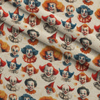 Big Top Jesters Pattern 4 Fleece Fabric — fleece fabric folded close-up preview (mv-fleece-v1:lying)