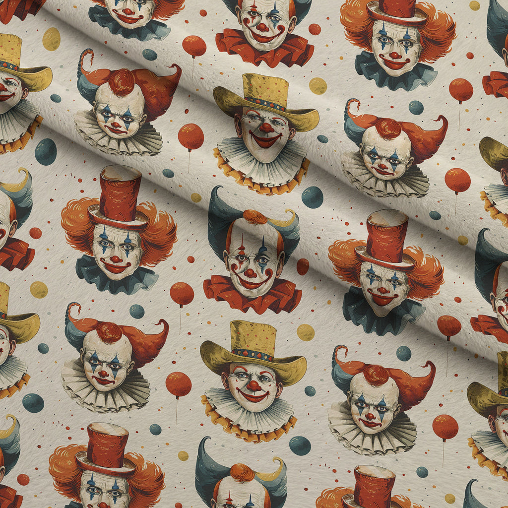 Big Top Jesters Pattern 6 Fleece Fabric — fleece fabric folded close-up preview (mv-fleece-v1:lying)