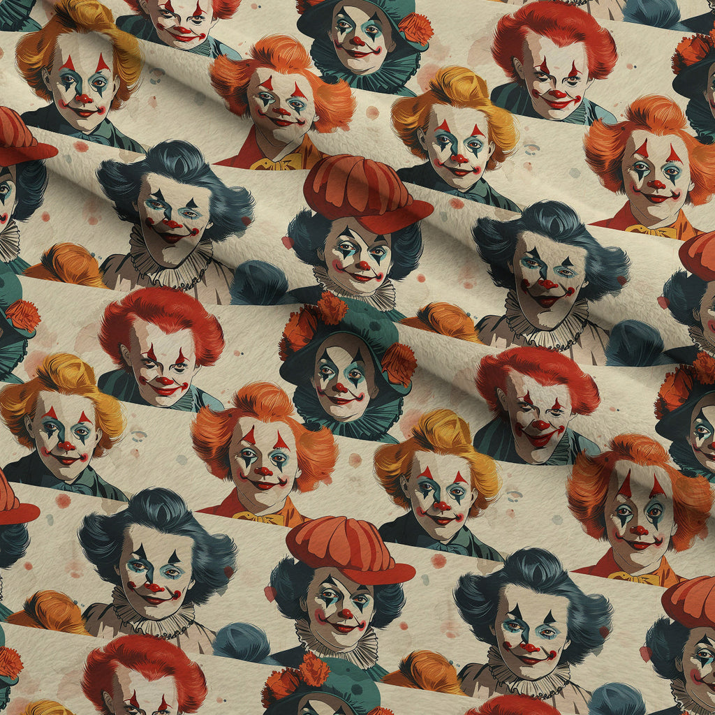 Big Top Jesters Pattern 9 Fleece Fabric — fleece fabric folded close-up preview (mv-fleece-v1:lying)