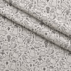 Black and White Cat Doodles Fleece Fabric — fleece fabric folded close-up preview (mv-fleece-v1:lying)