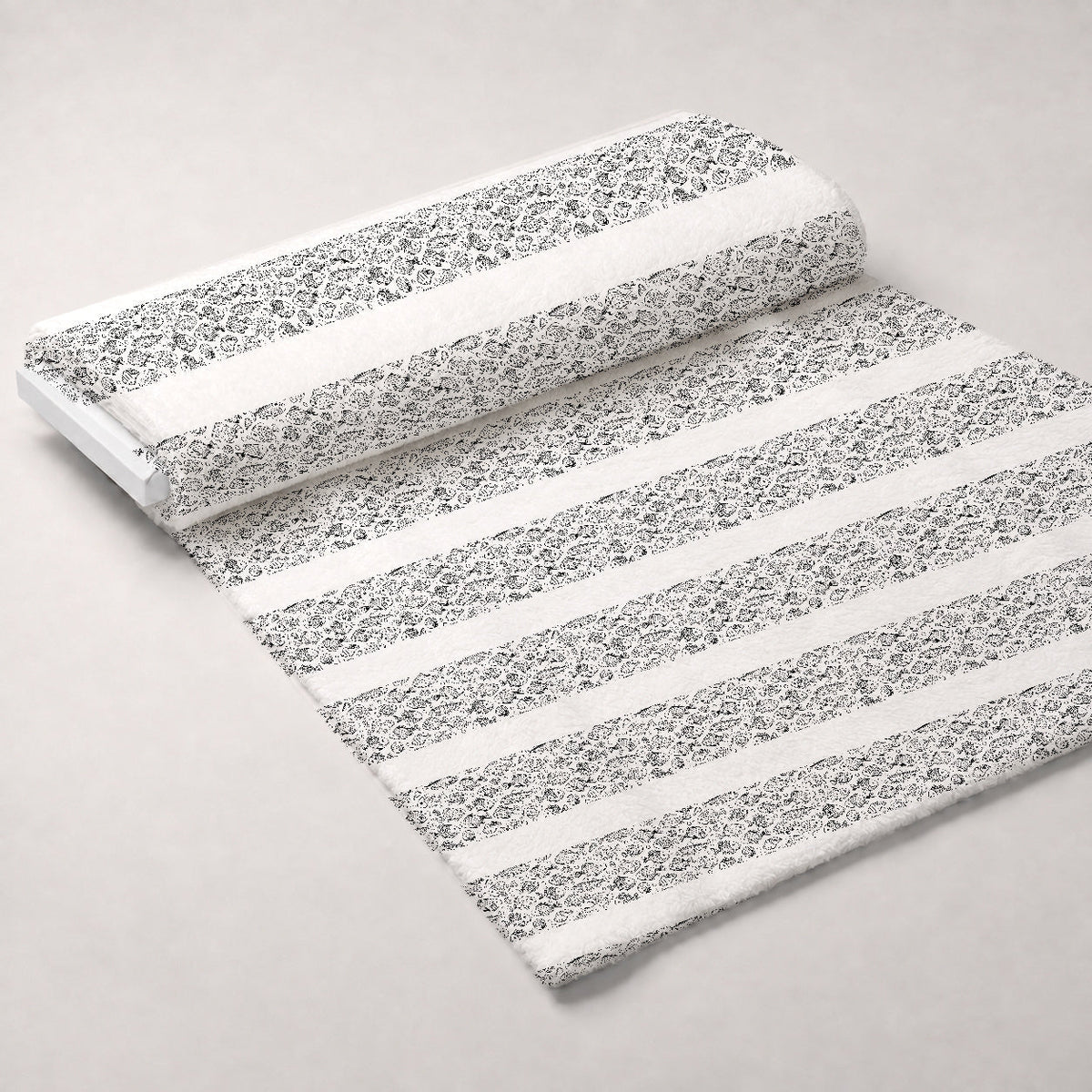 Black and White Handdrawn Fish Fleece Fabric — fleece fabric unrolled bolt preview (mv-fleece-v1:bolt)
