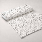 Black and White Music Notes Fleece Fabric — fleece fabric unrolled bolt preview (mv-fleece-v1:bolt)