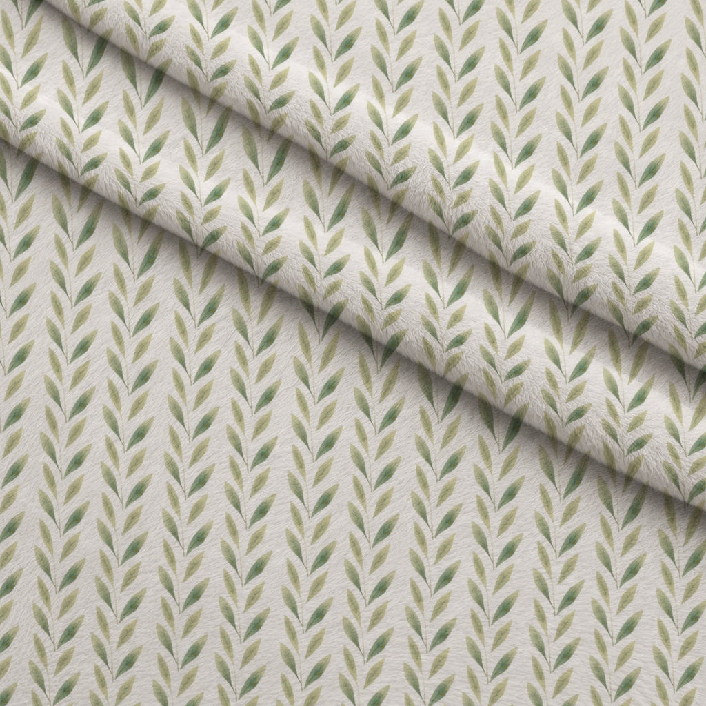 Bloom Time Leaves Pattern 1 Fleece Fabric — fleece fabric folded close-up preview (mv-fleece-v1:lying)