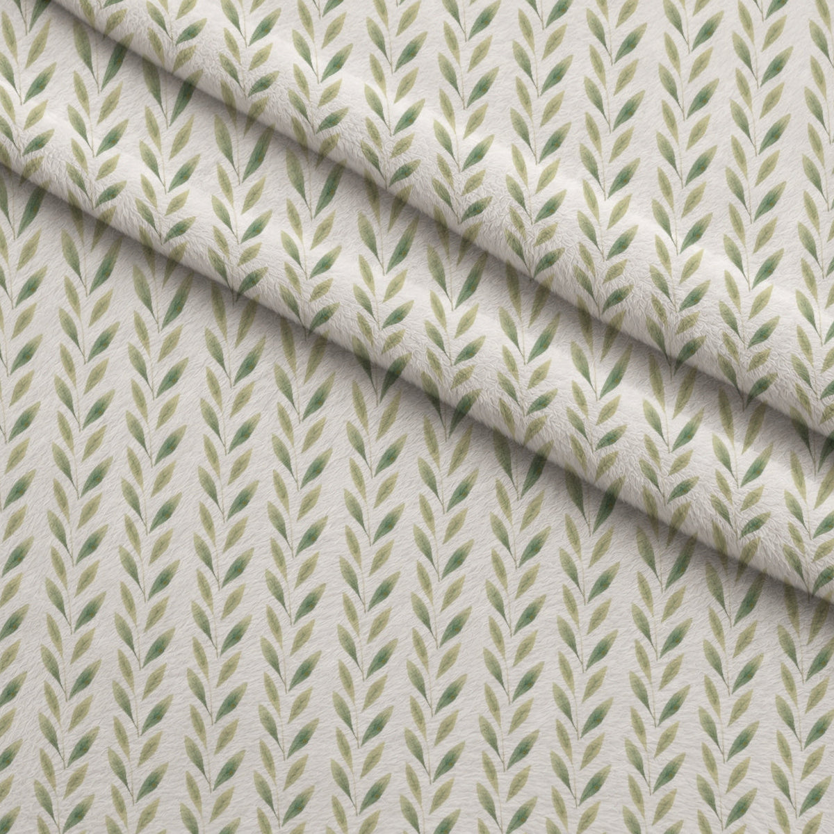 Bloom Time Leaves Pattern 1 Fleece Fabric — fleece fabric folded close-up preview (mv-fleece-v1:lying)