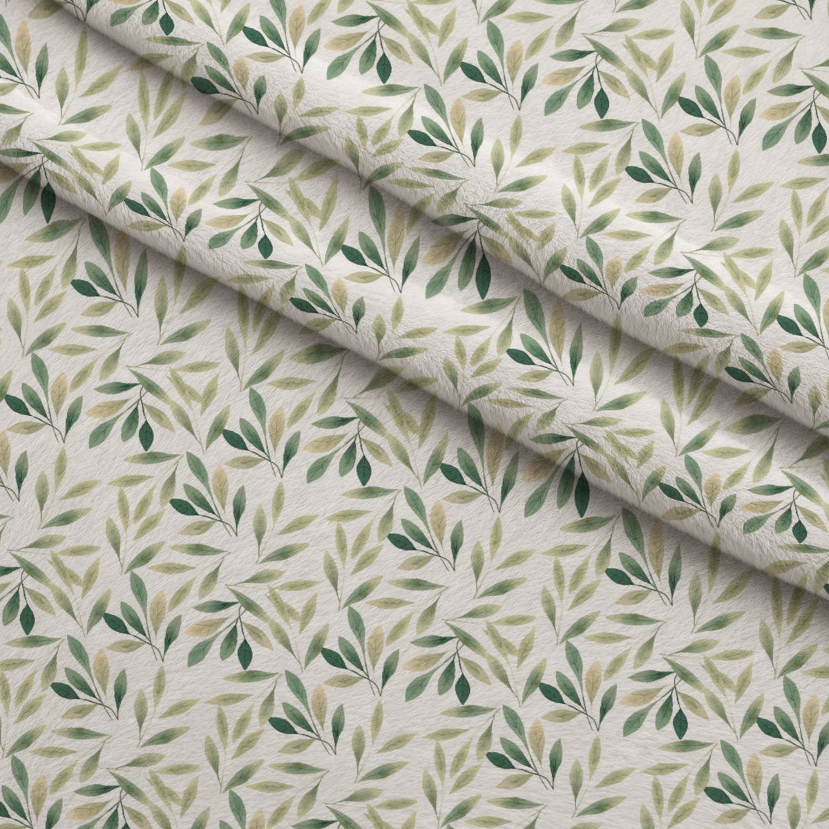Bloom Time Leaves Pattern 3 Fleece Fabric — fleece fabric folded close-up preview (mv-fleece-v1:lying)