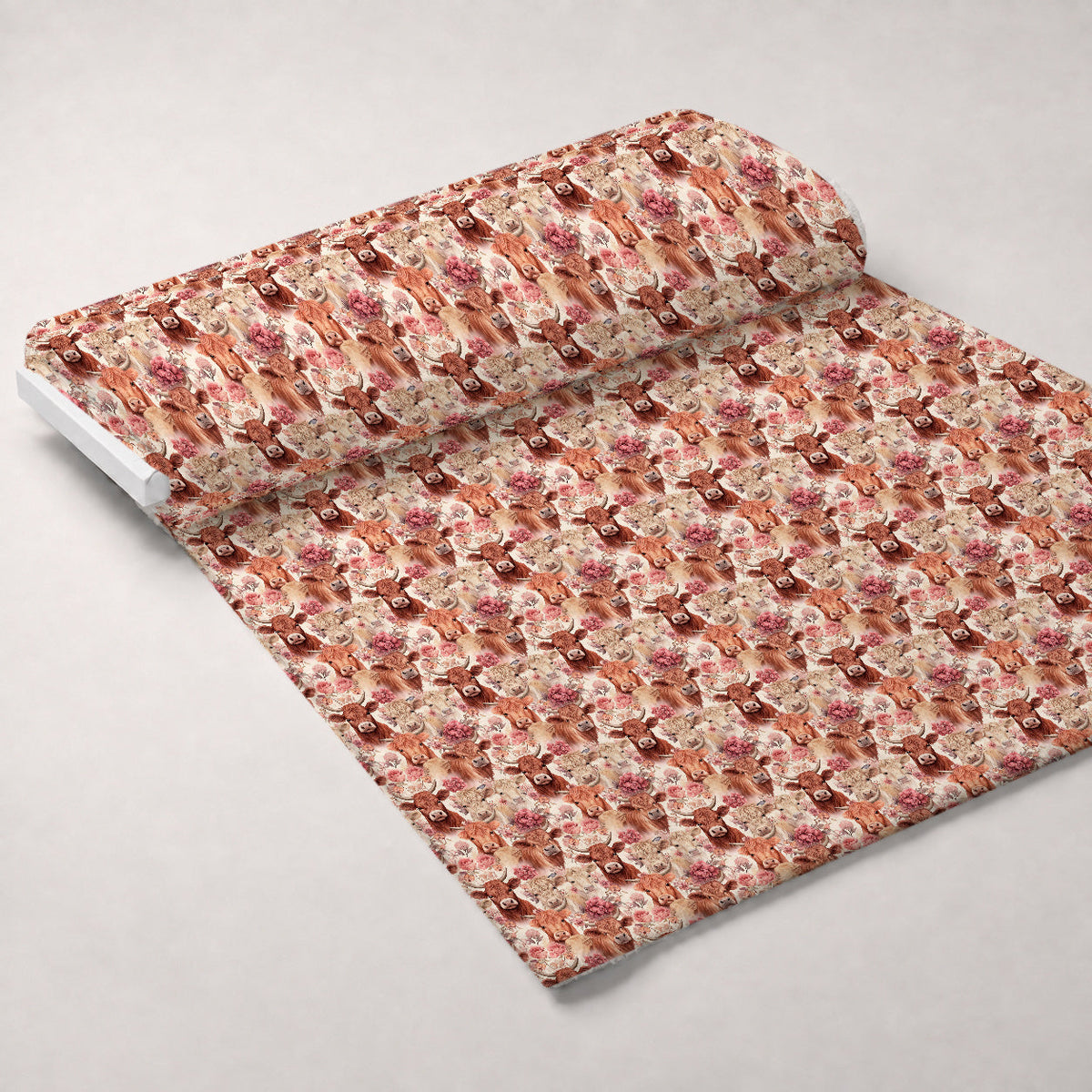 Blooming Bovines Pattern 13 Fleece Fabric — fleece fabric unrolled bolt preview (mv-fleece-v1:bolt)