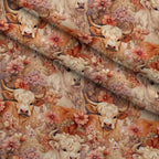 Blooming Bovines Pattern 15 Fleece Fabric — fleece fabric folded close-up preview (mv-fleece-v1:lying)