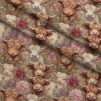 Blooming Bovines Pattern 20 Fleece Fabric — fleece fabric folded close-up preview (mv-fleece-v1:lying)