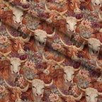 Blooming Bovines Pattern 3 Fleece Fabric — fleece fabric folded close-up preview (mv-fleece-v1:lying)