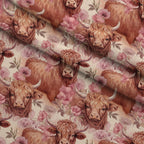 Blooming Bovines Pattern 4 Fleece Fabric — fleece fabric folded close-up preview (mv-fleece-v1:lying)