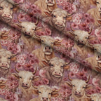 Blooming Bovines Pattern 6 Fleece Fabric — fleece fabric folded close-up preview (mv-fleece-v1:lying)