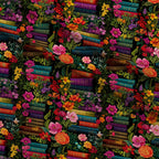 Blooming Library Pattern 11 Fleece Fabric — fleece fabric folded close-up preview (mv-fleece-v1:lying)