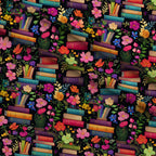 Blooming Library Pattern 2 Fleece Fabric — fleece fabric folded close-up preview (mv-fleece-v1:lying)