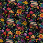 Blooming Library Pattern 5 Fleece Fabric — fleece fabric folded close-up preview (mv-fleece-v1:lying)