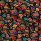 Blooming Library Pattern 6 Fleece Fabric — fleece fabric folded close-up preview (mv-fleece-v1:lying)