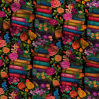 Blooming Library Pattern 8 Fleece Fabric — fleece fabric folded close-up preview (mv-fleece-v1:lying)