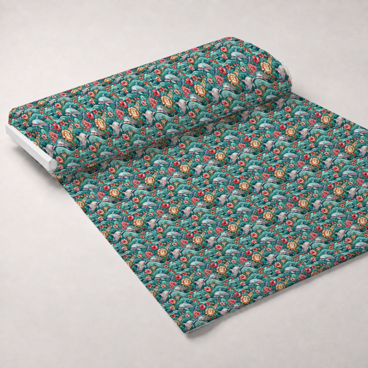 Blooming Tides Pattern 1 Fleece Fabric — fleece fabric unrolled bolt preview (mv-fleece-v1:bolt)