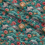 Blooming Tides Pattern 1 Fleece Fabric — fleece fabric folded close-up preview (mv-fleece-v1:lying)