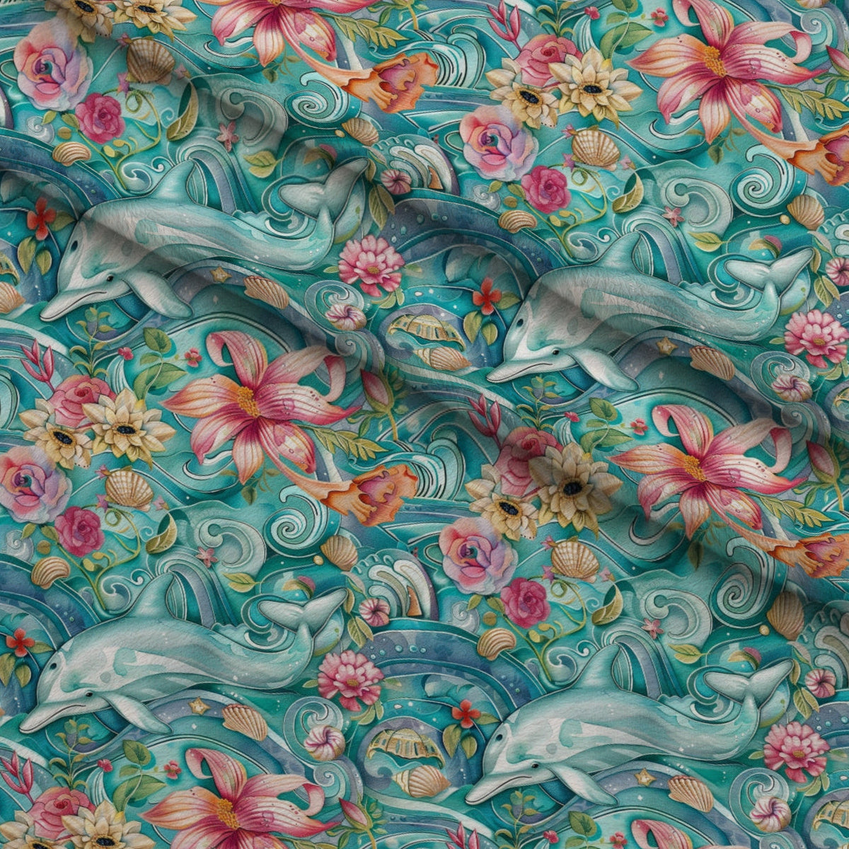 Blooming Tides Pattern 10 Fleece Fabric — fleece fabric folded close-up preview (mv-fleece-v1:lying)