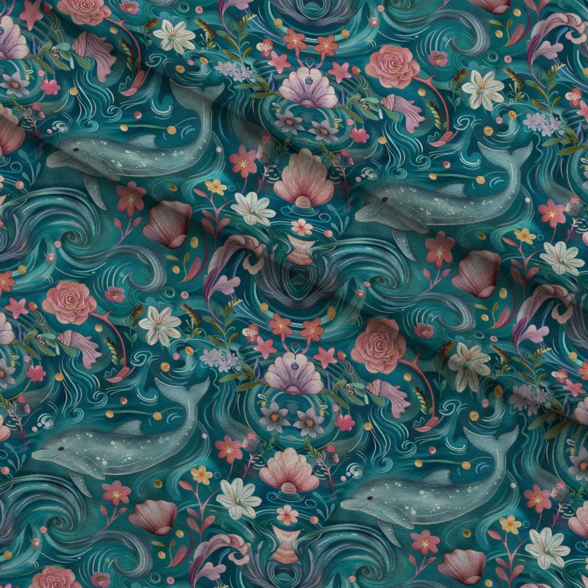 Blooming Tides Pattern 11 Fleece Fabric — fleece fabric folded close-up preview (mv-fleece-v1:lying)