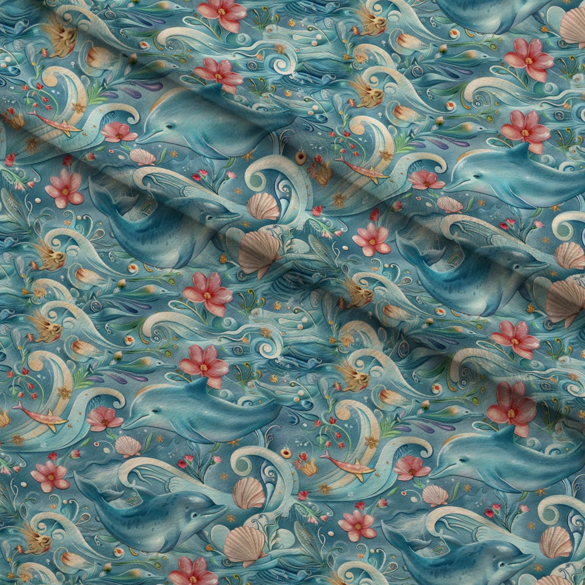 Blooming Tides Pattern 3 Fleece Fabric — fleece fabric folded close-up preview (mv-fleece-v1:lying)