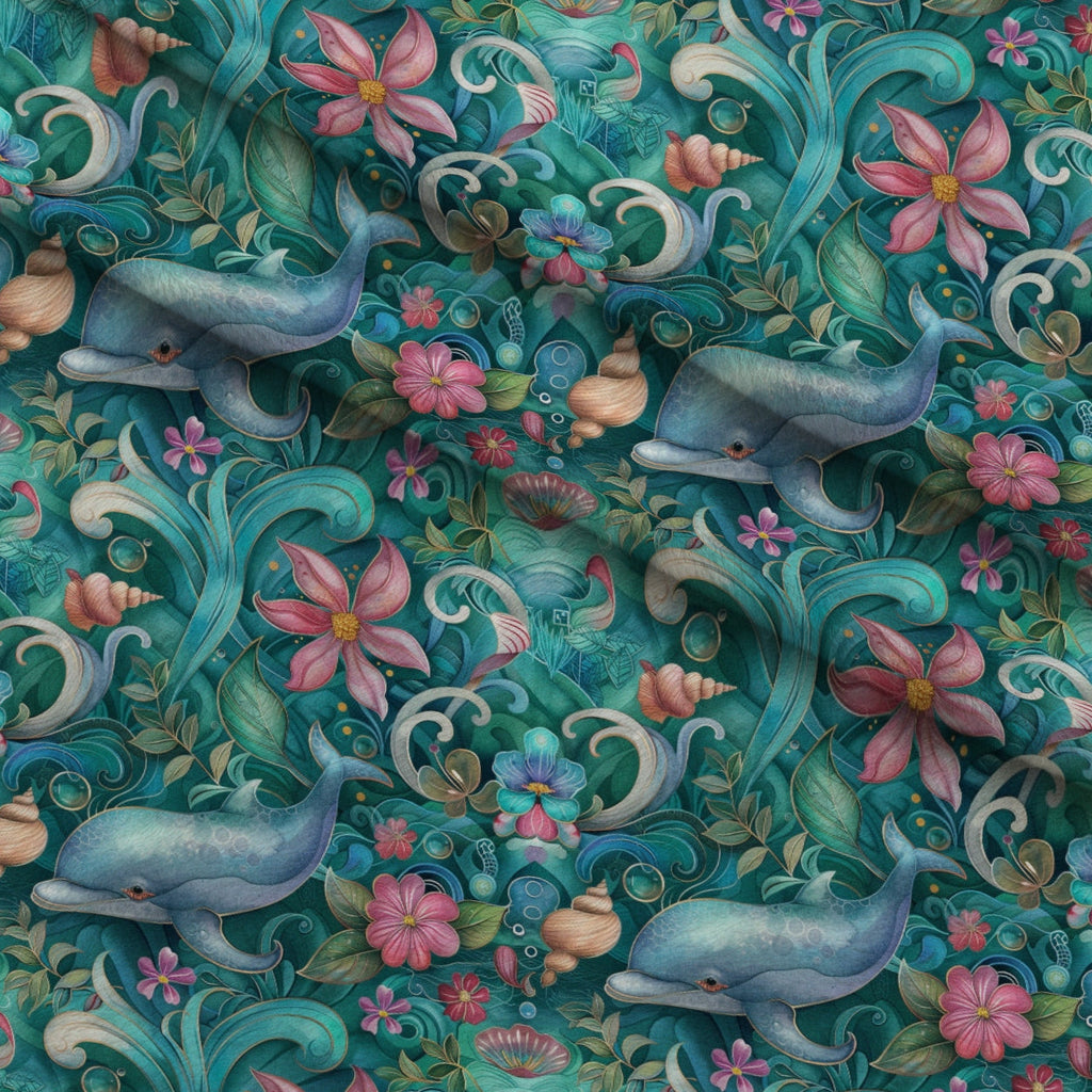 Blooming Tides Pattern 7 Fleece Fabric — fleece fabric folded close-up preview (mv-fleece-v1:lying)