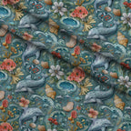 Blooming Tides Pattern 8 Fleece Fabric — fleece fabric folded close-up preview (mv-fleece-v1:lying)