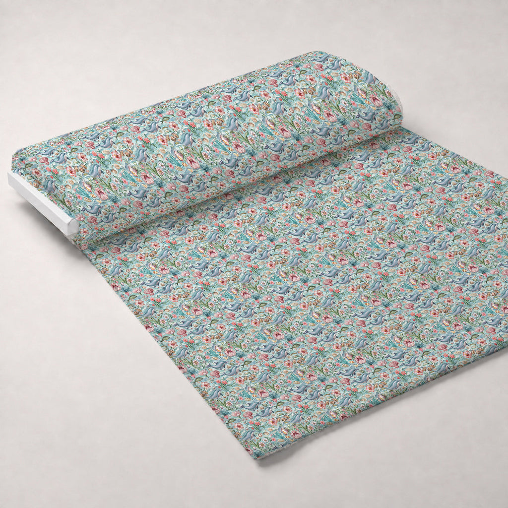 Blooming Tides Pattern 9 Fleece Fabric — fleece fabric unrolled bolt preview (mv-fleece-v1:bolt)