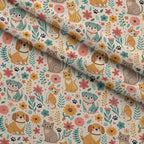 Blossom Buddies Pattern 1 Fleece Fabric — fleece fabric folded close-up preview (mv-fleece-v1:lying)