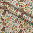 Blossom Buddies Pattern 3 Fleece Fabric — fleece fabric folded close-up preview (mv-fleece-v1:lying)