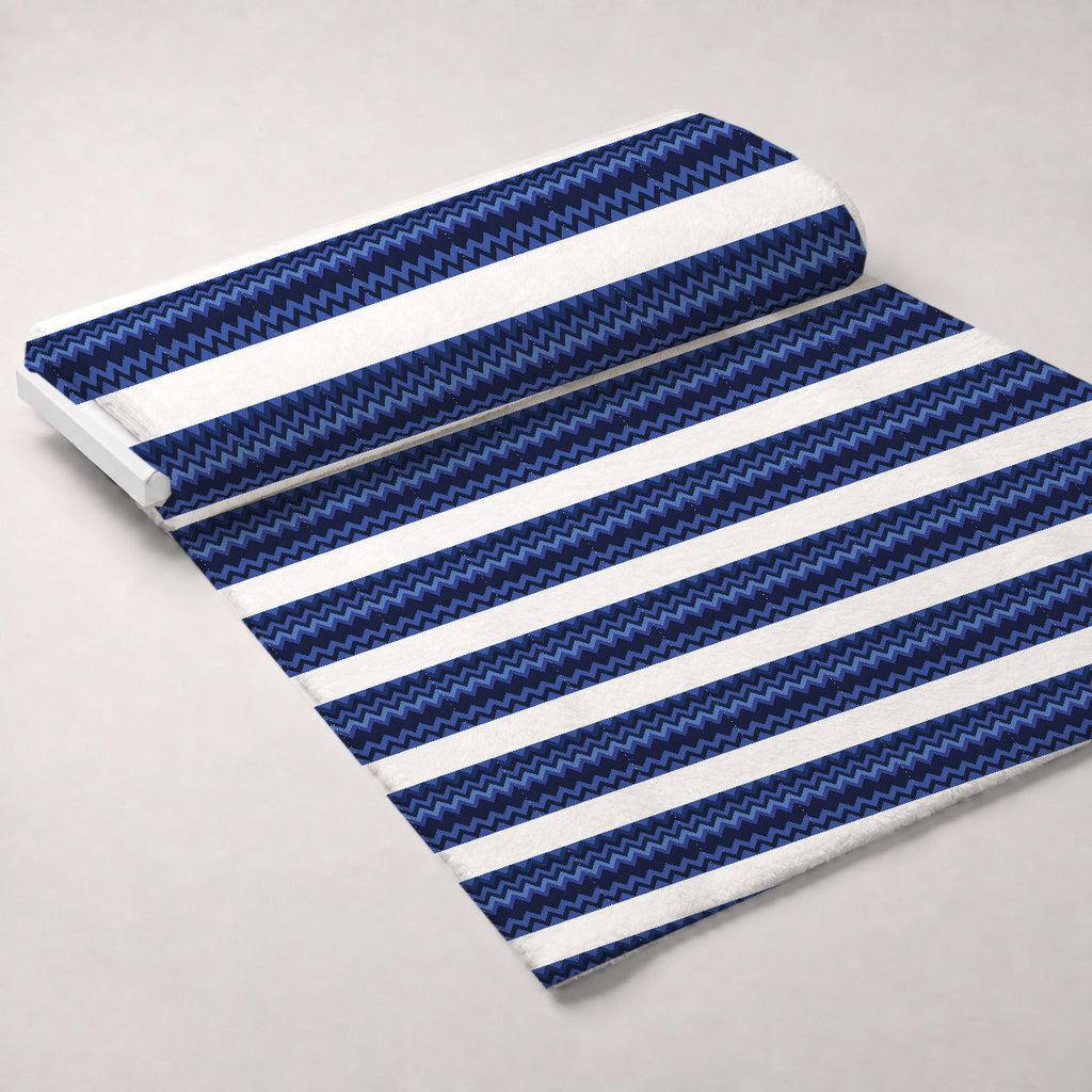 Blue Chevron Pattern 1 Fleece Fabric — fleece fabric unrolled bolt preview (mv-fleece-v1:bolt)