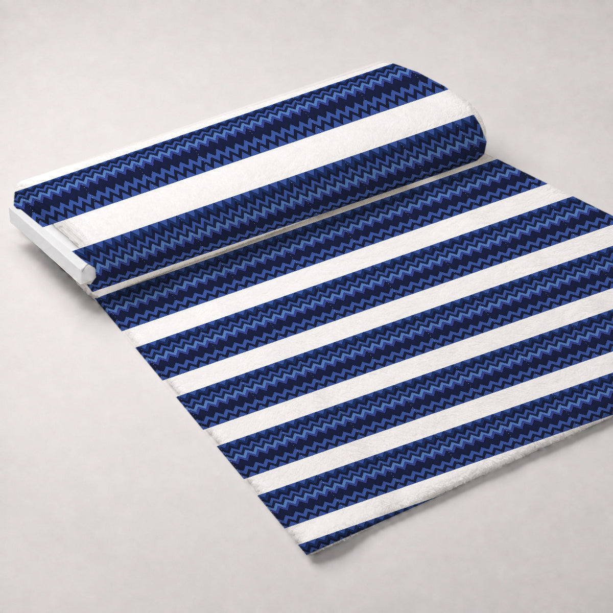Blue Chevron Pattern 1 Fleece Fabric — fleece fabric unrolled bolt preview (mv-fleece-v1:bolt)