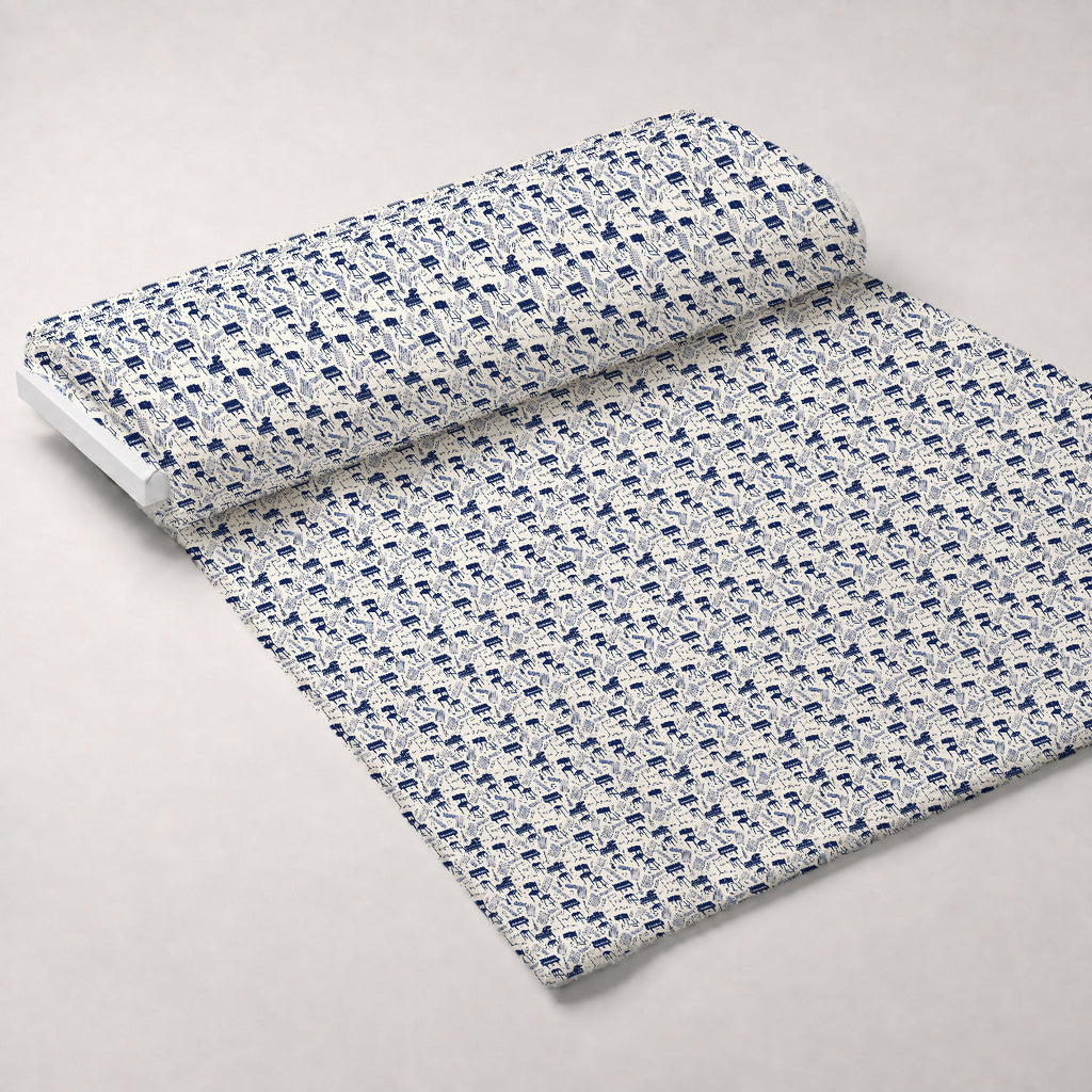Blue Music Class Fleece Fabric — fleece fabric unrolled bolt preview (mv-fleece-v1:bolt)