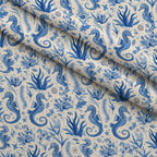 Blue Seahorses Fleece Fabric — fleece fabric folded close-up preview (mv-fleece-v1:lying)