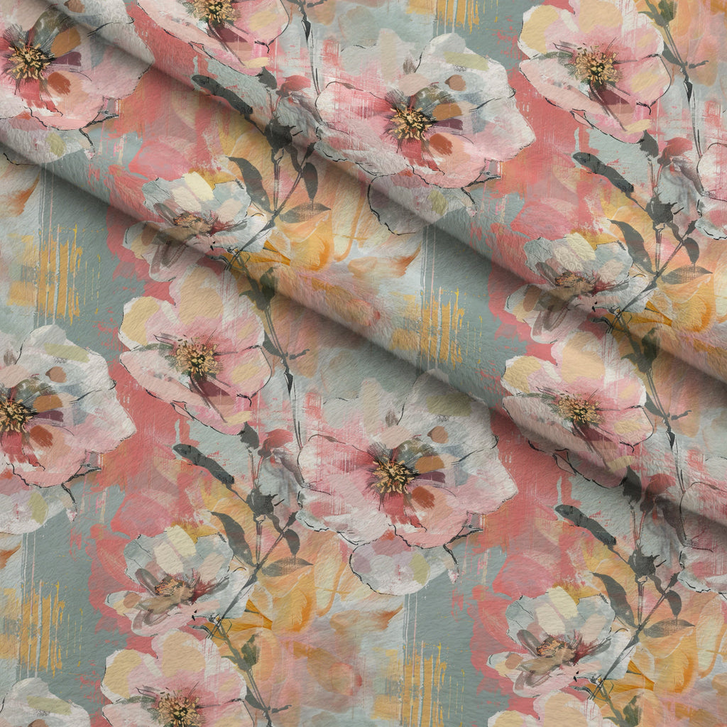 Blush Blooms Pattern 8 Fleece Fabric — fleece fabric folded close-up preview (mv-fleece-v1:lying)