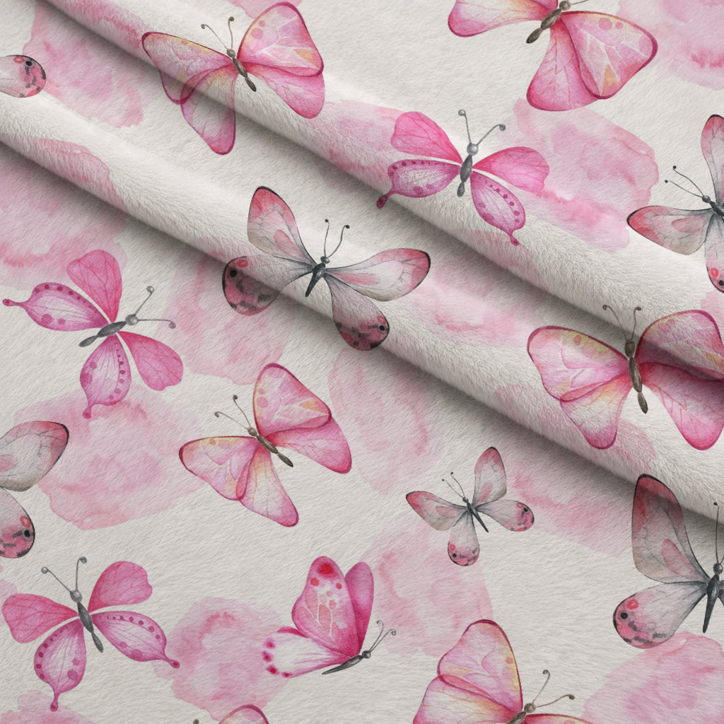 Blush Flutter Pattern 1 Fleece Fabric — fleece fabric folded close-up preview (mv-fleece-v1:lying)