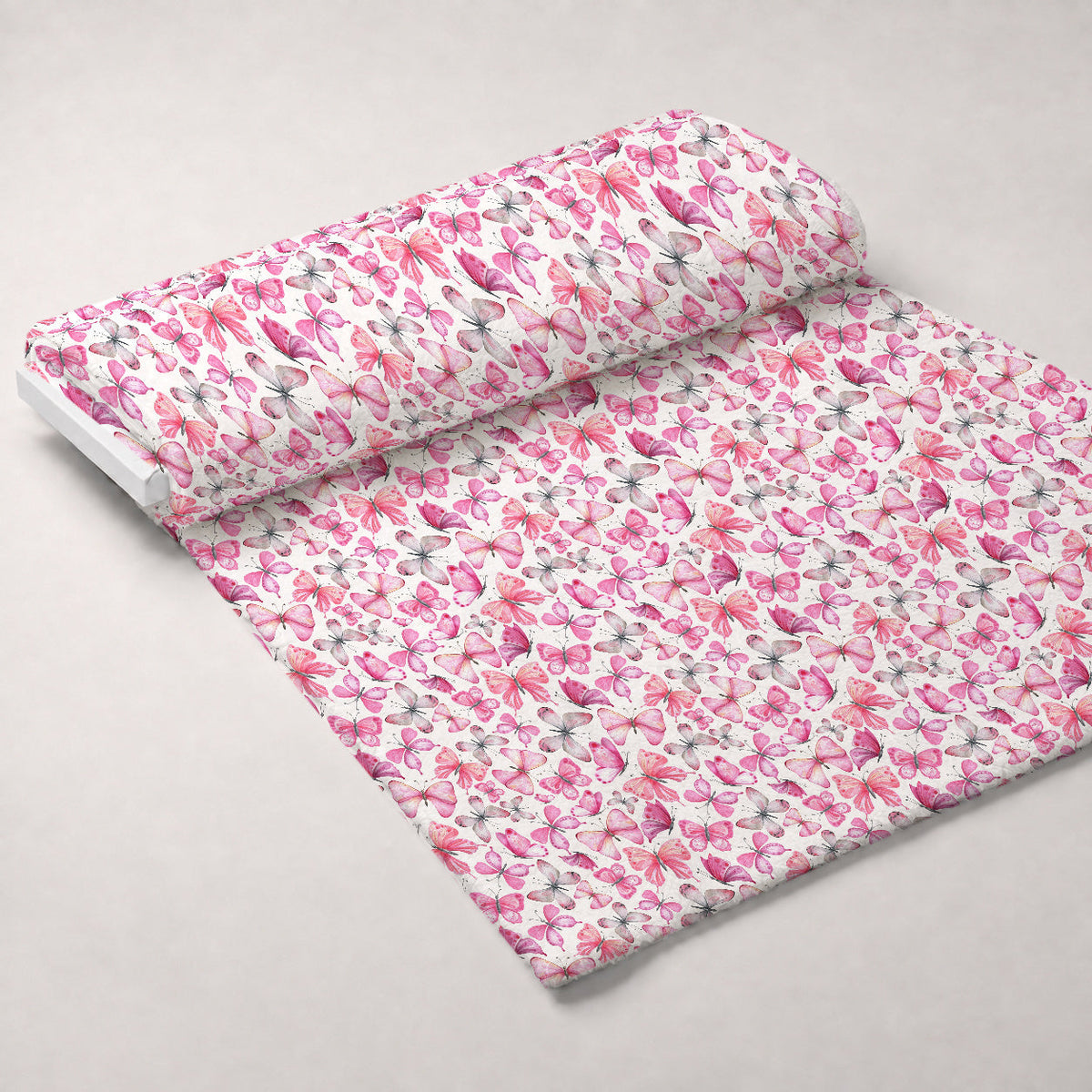 Blush Flutter Pattern 10 Fleece Fabric — fleece fabric unrolled bolt preview (mv-fleece-v1:bolt)