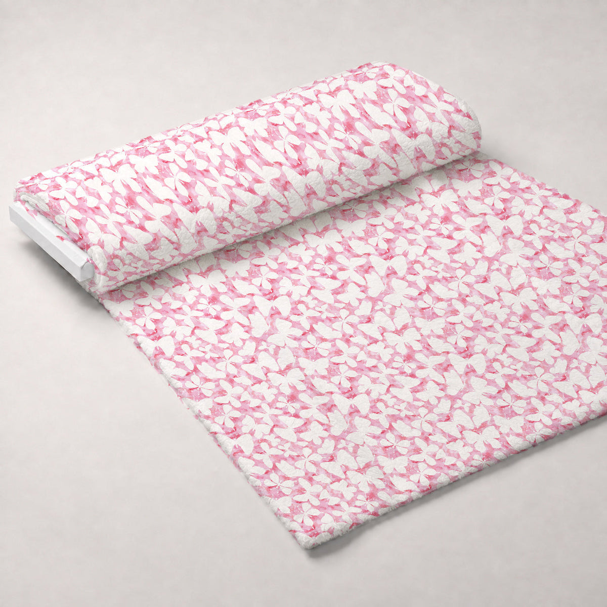Blush Flutter Pattern 12 Fleece Fabric — fleece fabric unrolled bolt preview (mv-fleece-v1:bolt)