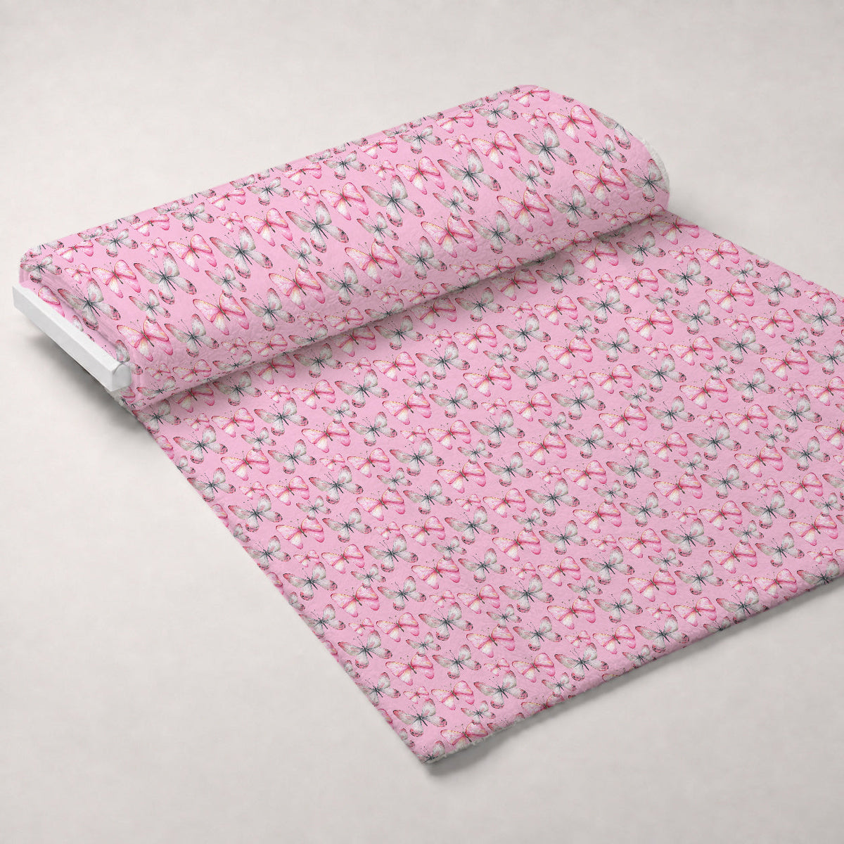 Blush Flutter Pattern 3 Fleece Fabric — fleece fabric unrolled bolt preview (mv-fleece-v1:bolt)