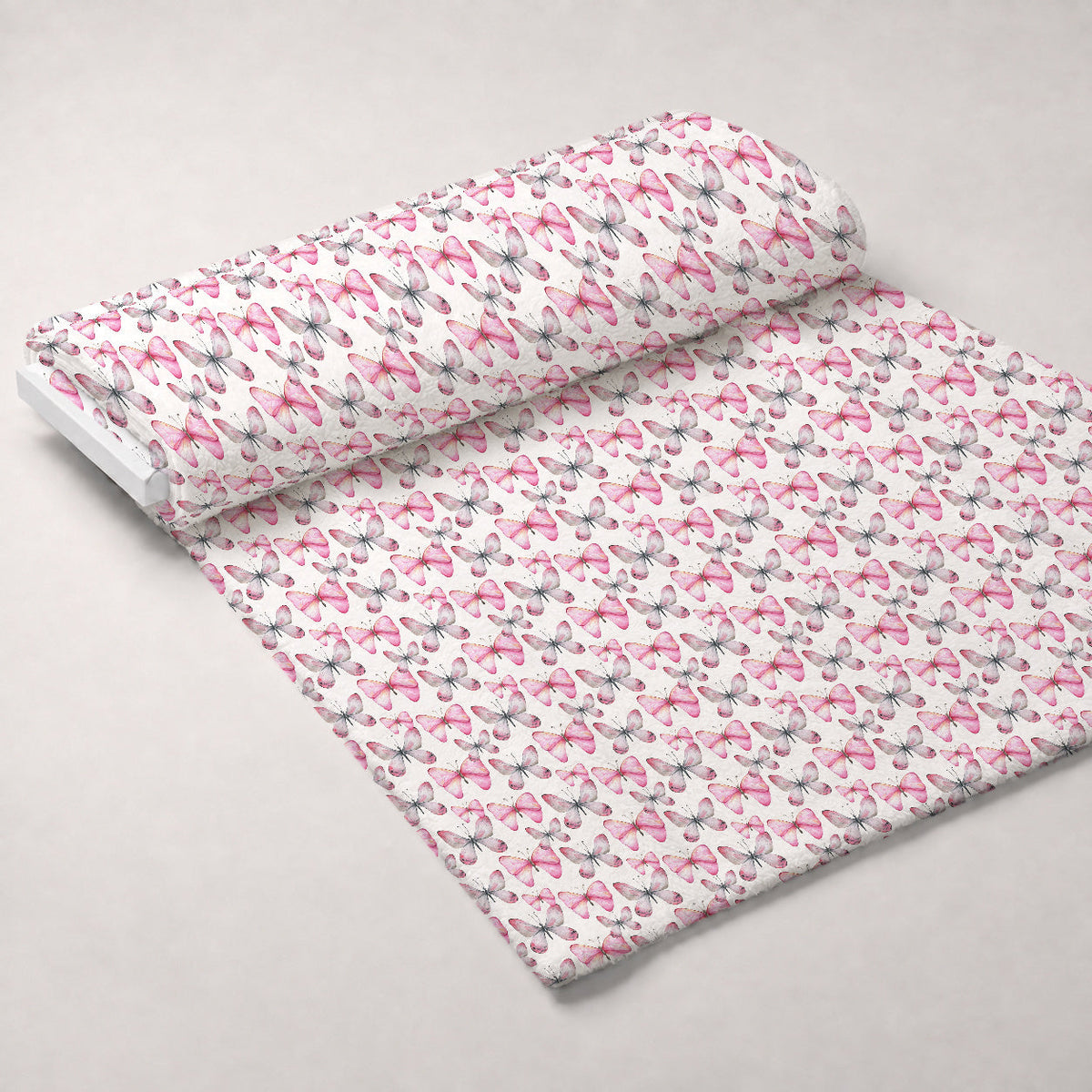 Blush Flutter Pattern 4 Fleece Fabric — fleece fabric unrolled bolt preview (mv-fleece-v1:bolt)