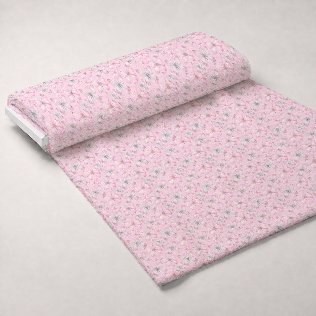 Blush Flutter Pattern 5 Fleece Fabric — fleece fabric unrolled bolt preview (mv-fleece-v1:bolt)