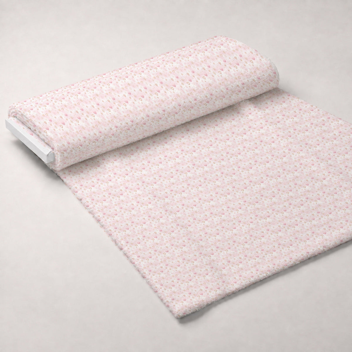 Blush Snowfall Pattern 12 Fleece Fabric — fleece fabric unrolled bolt preview (mv-fleece-v1:bolt)