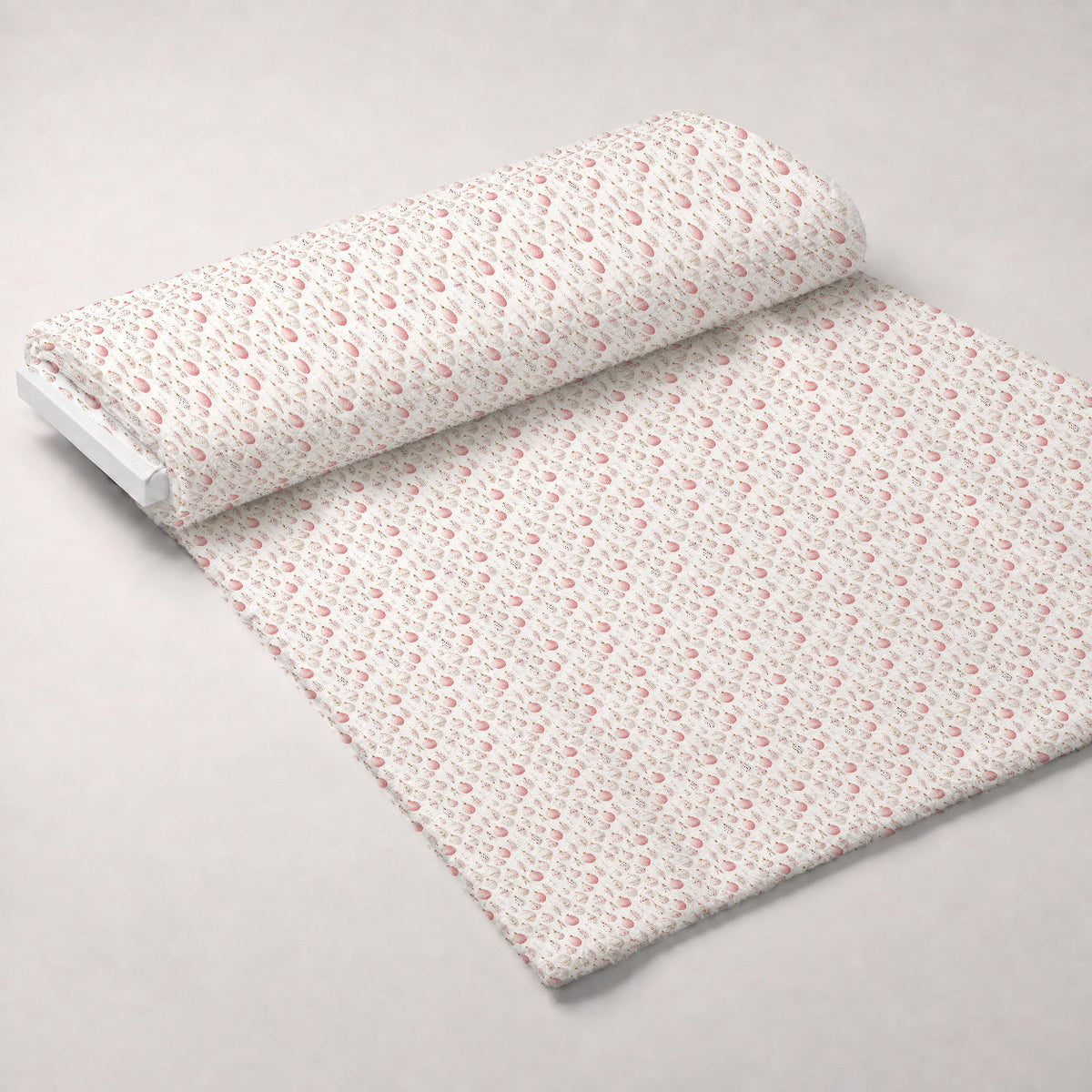 Blush Snowfall Pattern 13 Fleece Fabric — fleece fabric unrolled bolt preview (mv-fleece-v1:bolt)