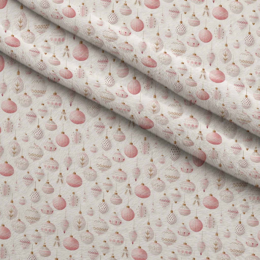 Blush Snowfall Pattern 13 Fleece Fabric — fleece fabric folded close-up preview (mv-fleece-v1:lying)
