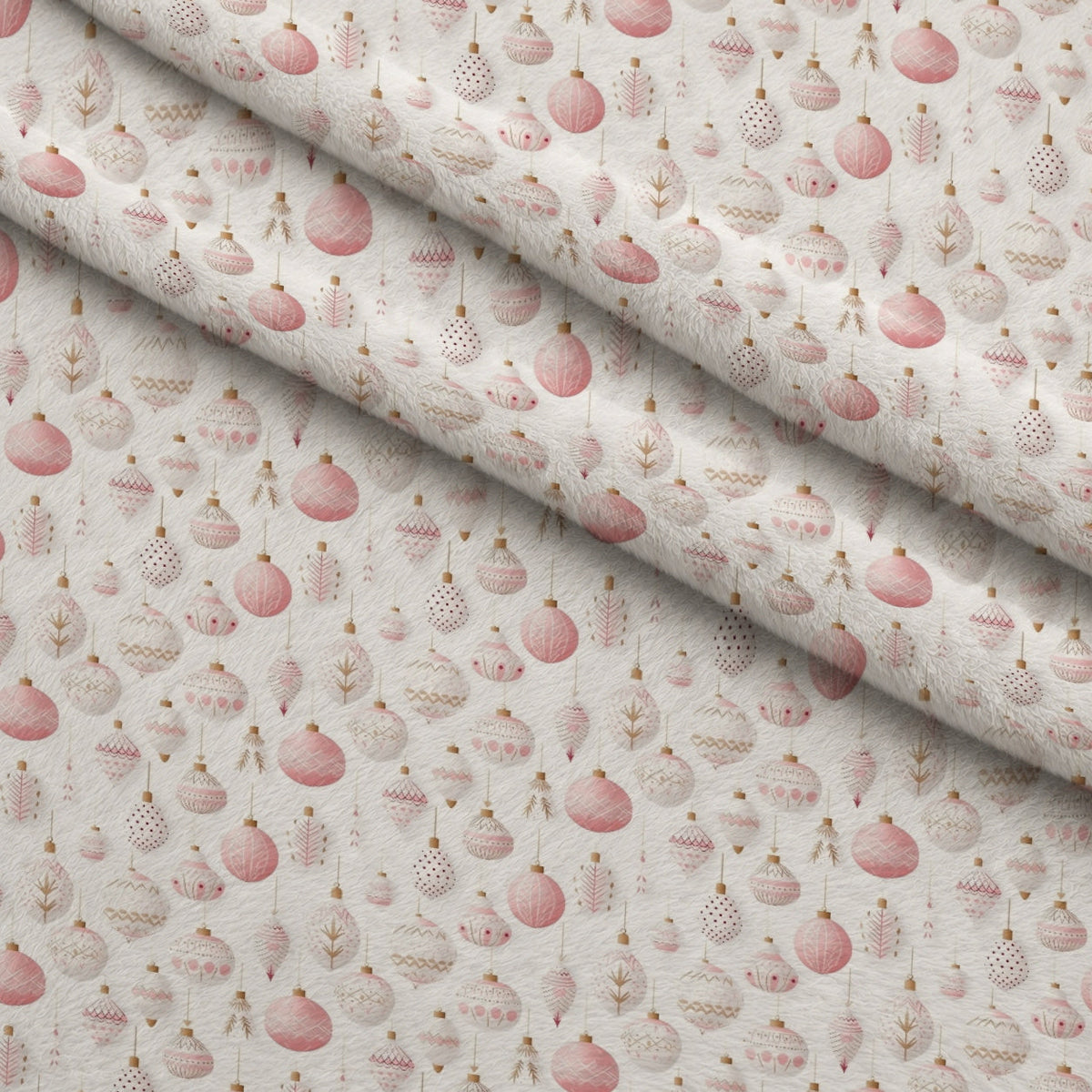 Blush Snowfall Pattern 13 Fleece Fabric — fleece fabric folded close-up preview (mv-fleece-v1:lying)