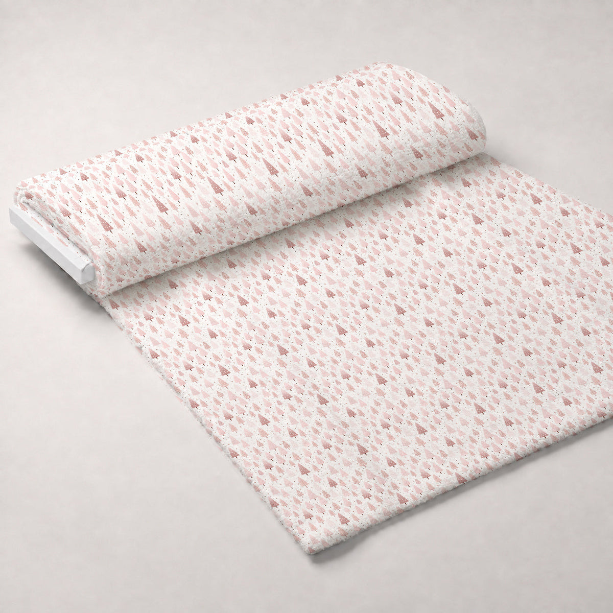 Blush Snowfall Pattern 14 Fleece Fabric — fleece fabric unrolled bolt preview (mv-fleece-v1:bolt)