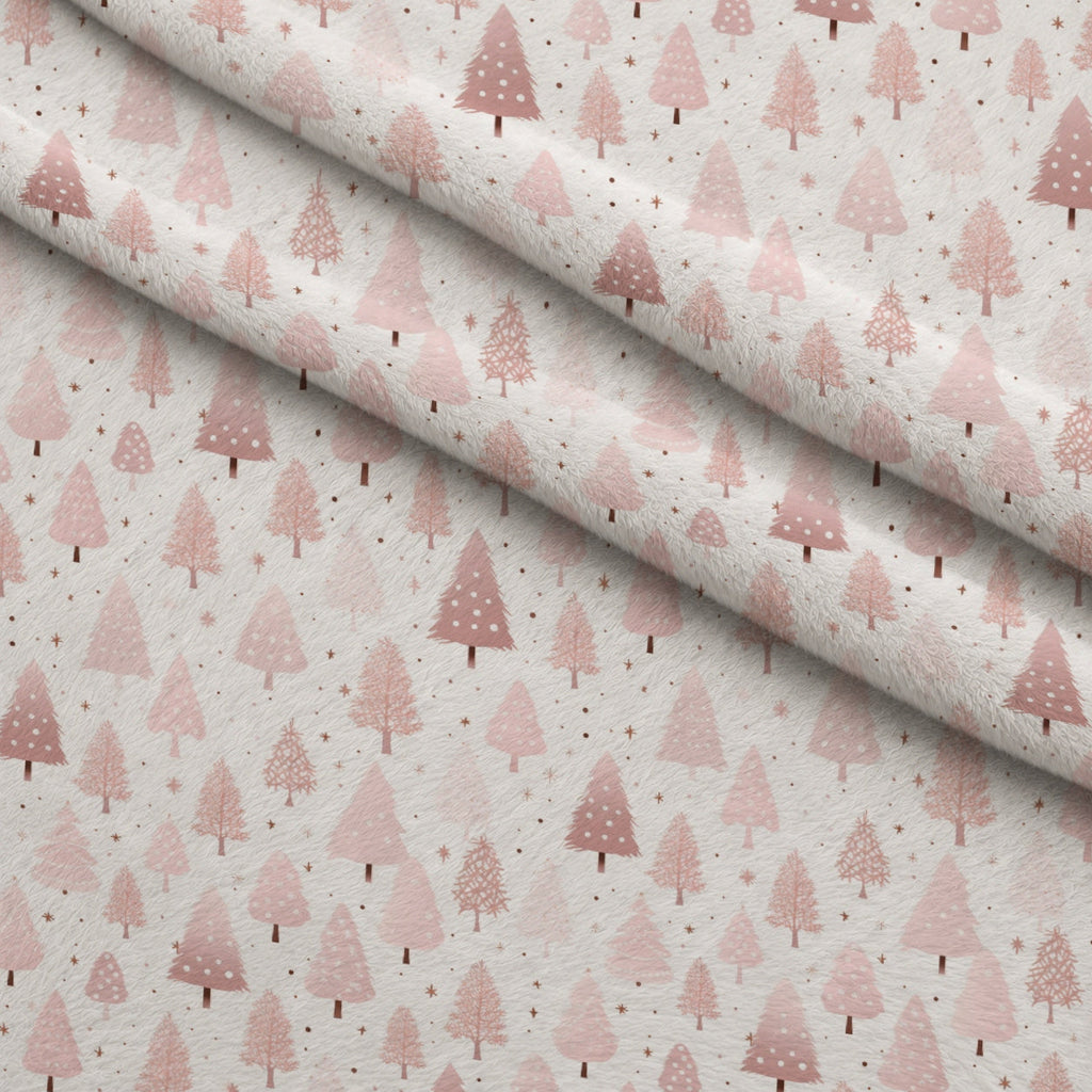 Blush Snowfall Pattern 14 Fleece Fabric — fleece fabric folded close-up preview (mv-fleece-v1:lying)